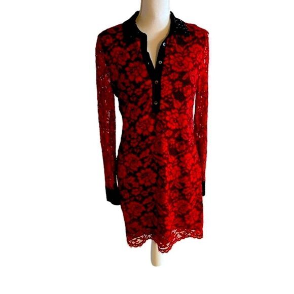Diane Von Furstenberg Floral Lace Dress Size 4 - Picture 4 of 8